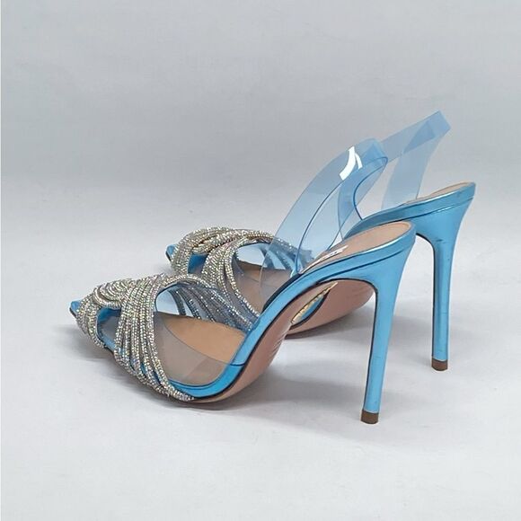 Aquazzura Gatsby Crystal-Embellished Slingback pumps size 35 - Picture 7 of 13